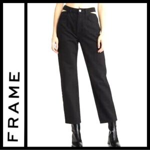 NWT Frame Denim Le High N’ Tight Straight Cut Out Jeans